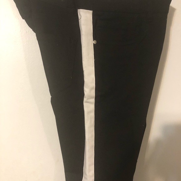 Men’s, FWRD DENIM, black jean with white stripe. - Picture 7 of 8